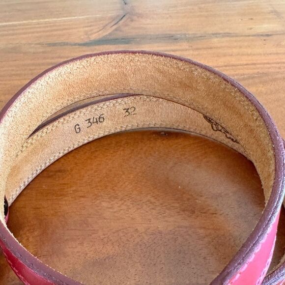 NOCONA Red Leather Tribal/Aztec style belt sz 32 EUC VINTAGE main image 8